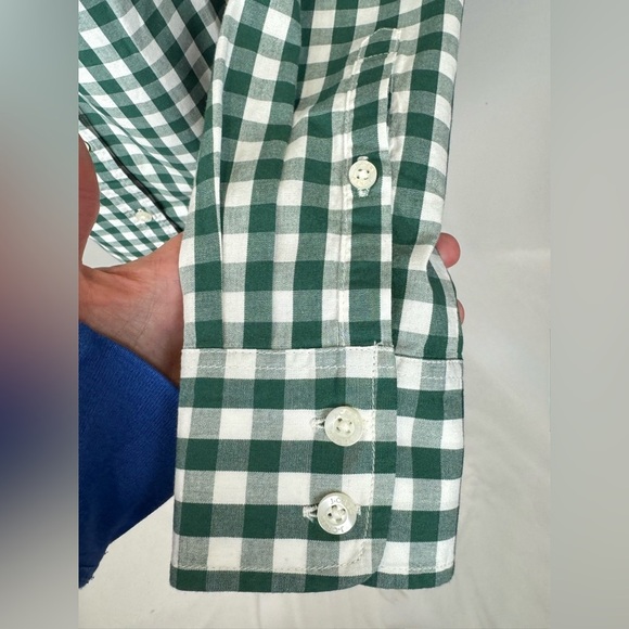 J. Crew Factory Button Up Shirt Long Sleeves Lightweight Green Gingham XS - Picture 6 of 9